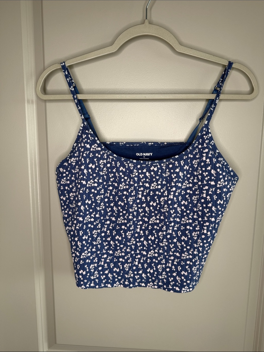 Old Navy Navy Blue Floral Smocked Cami